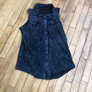 Rock & Republic button down collard tank